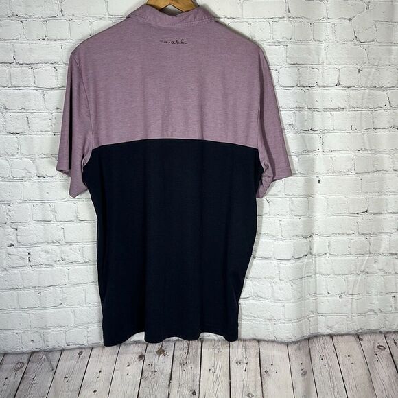 Travis Matthew Purple Gray Striped Golf Polo Pima Cotton Blend Shirt  XL HOLE - Picture 6 of 10